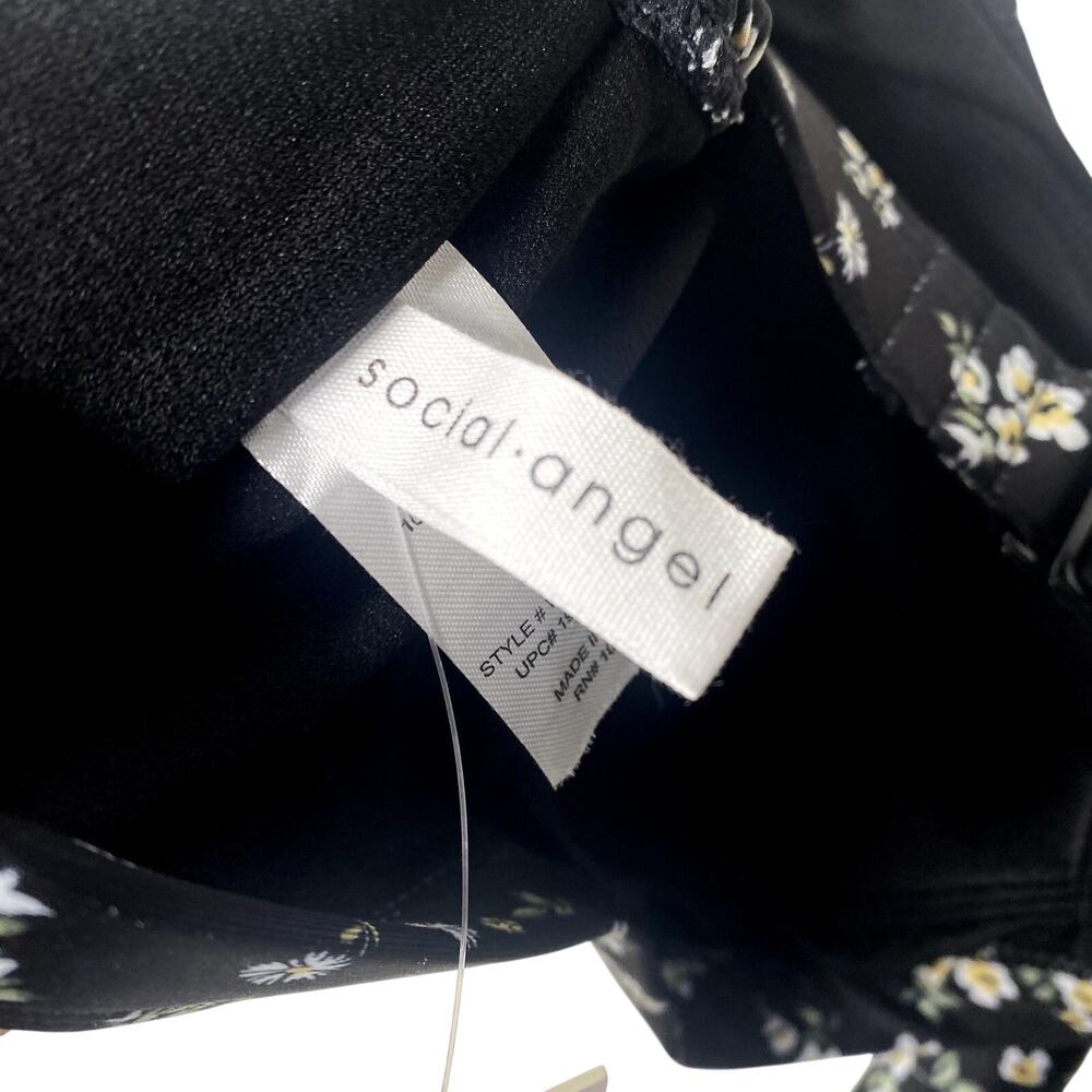 Social Angel Tie Front Bikini Top Size 3X Dark Floral Grunge Moody Romanticism - Picture 4 of 11